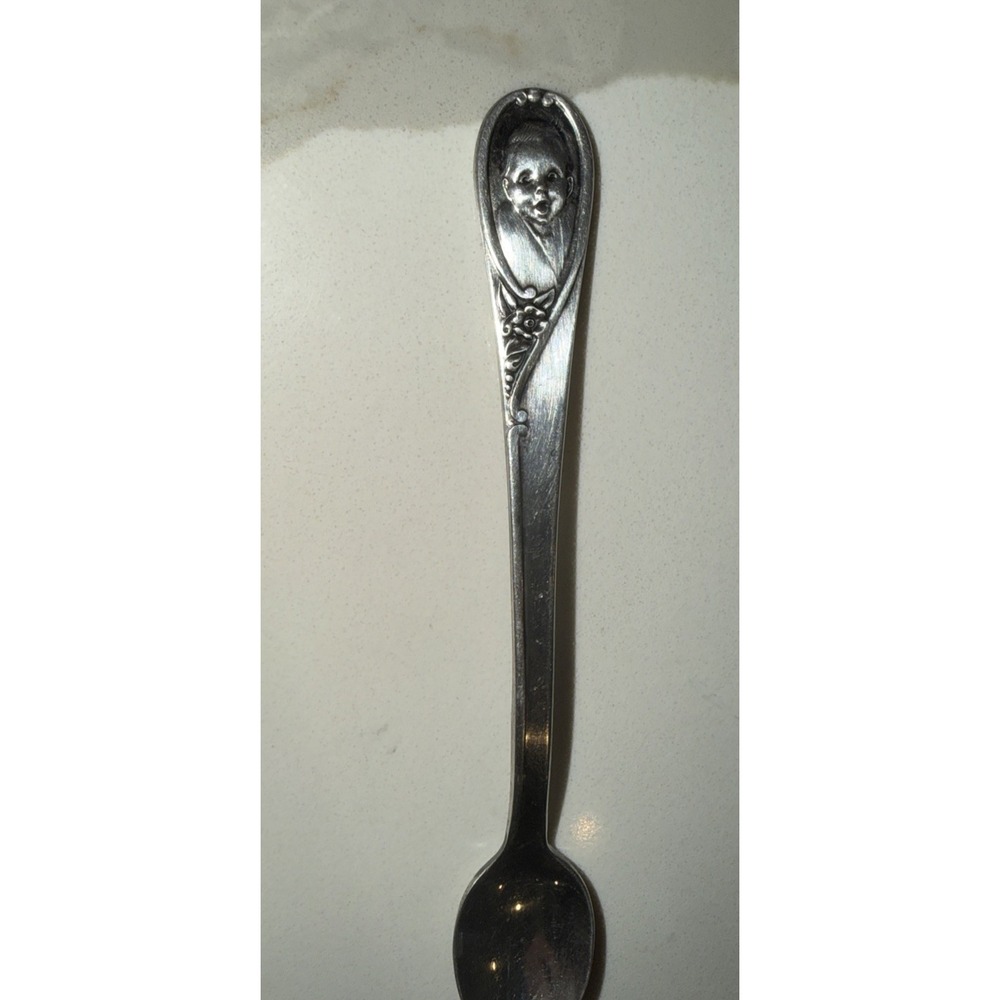 Gerber Winthrop Silver Plate Baby Spoon with Baby Face Design